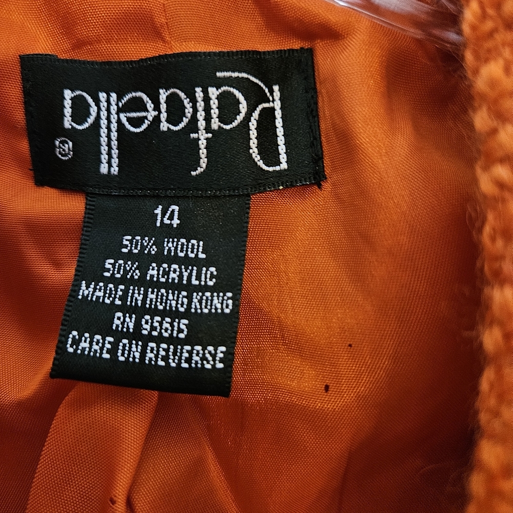 RAFAELLA WOMEN BEAUTIFUL WOOL TANGERINE JACKET SIZE 14 - Picture 9 of 12